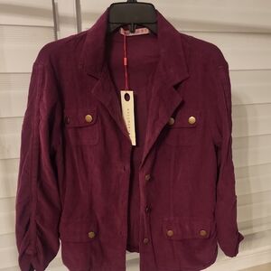 XCVI WEARABLES Women's Purple Corduroy Jacket Size XL